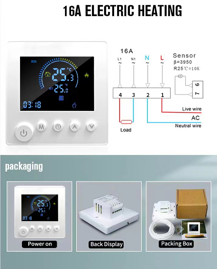 Termostat WiFi tombol Model K1M