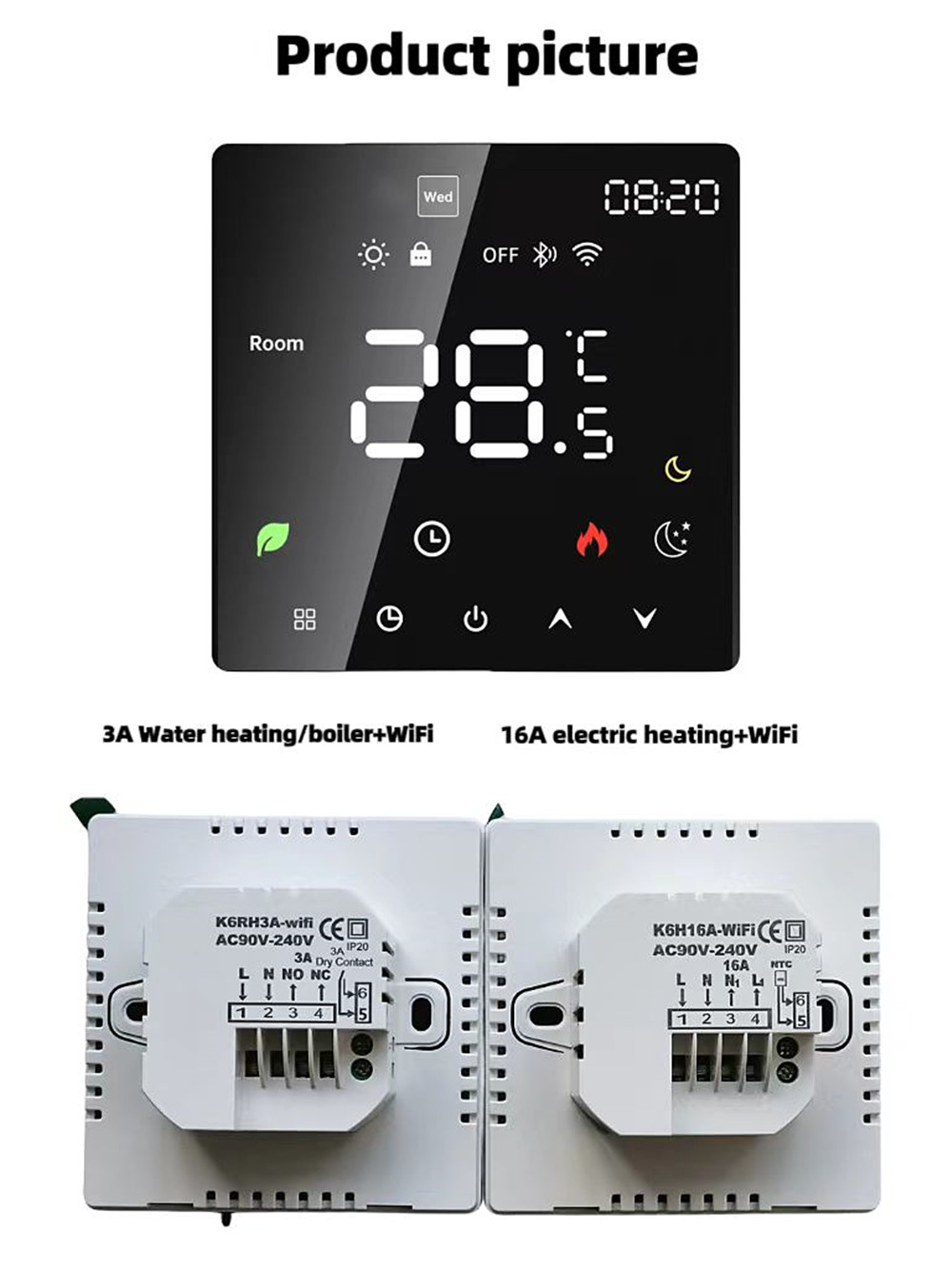 Termostat WiFi Sentuh Model K6